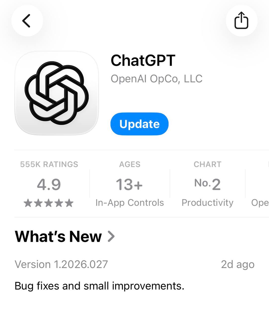 ค้นหา ChatGPT ใน App Store